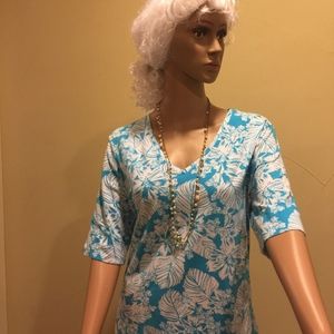 Jones New York Women's XL Flowered Printed Top